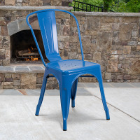 Flash Furniture CH-31230-BL-GG Blue Metal Indoor-Outdoor Stackable Chair